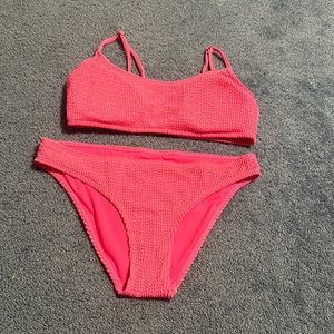 Worn once ; Hot pink Bikini size Large